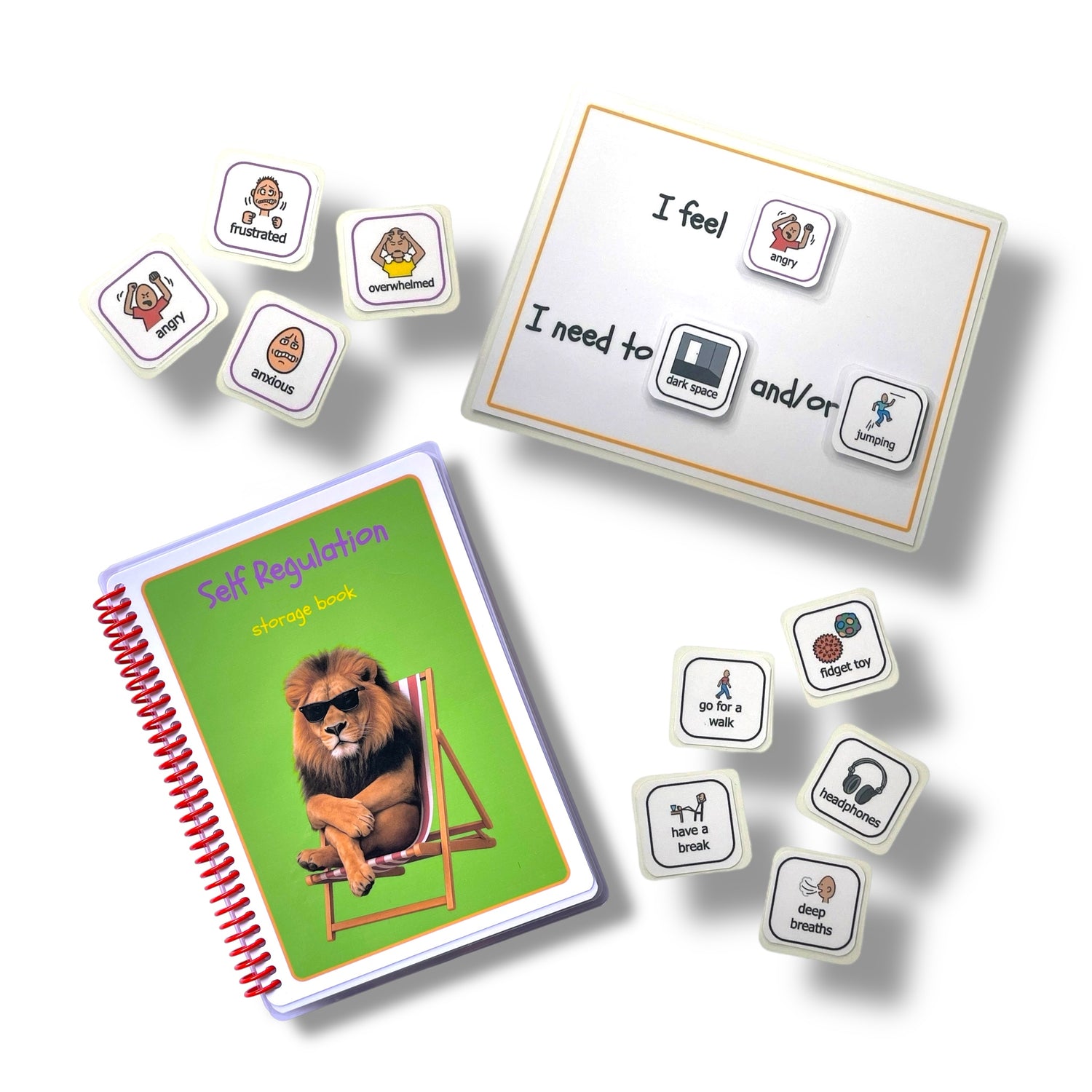 Self regulation visual support, autism visual aids, asd regulation emotions,
