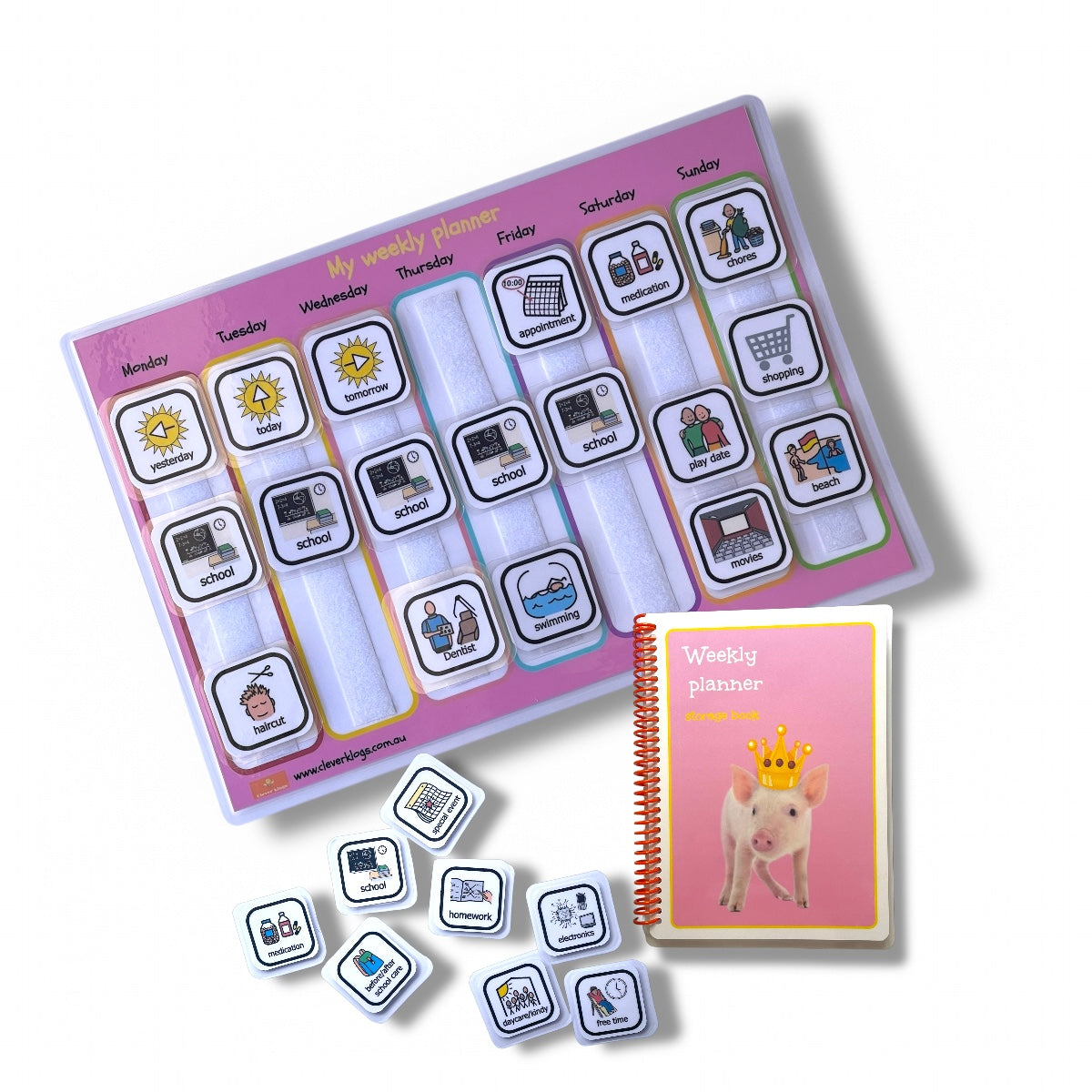 Weekly visual schedule set for Autism, visual timetable for kids, visual schedule for kids, visual planner for autism, visual planner for kids