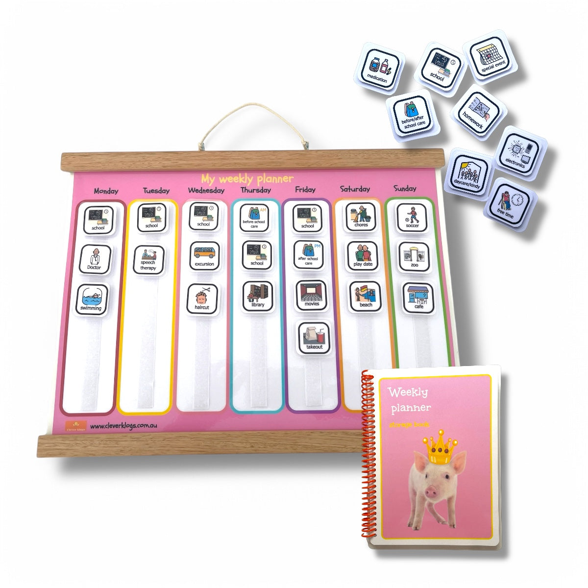 Weekly visual schedule for people that have autism.