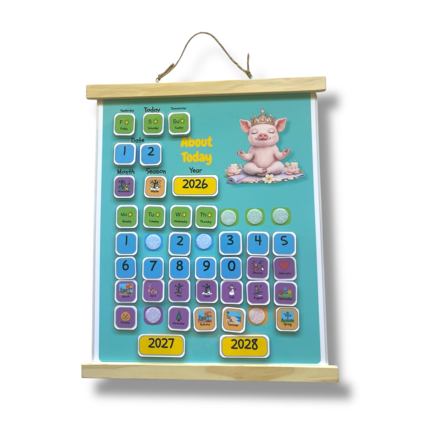 Visual calendar, autism visual supports, visual aids, visual calendar for kids, interactive calendar for autism, autism visual supports