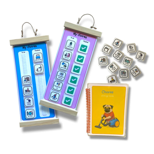Chores visual schedule, autism visual supports, pecs routine schedules