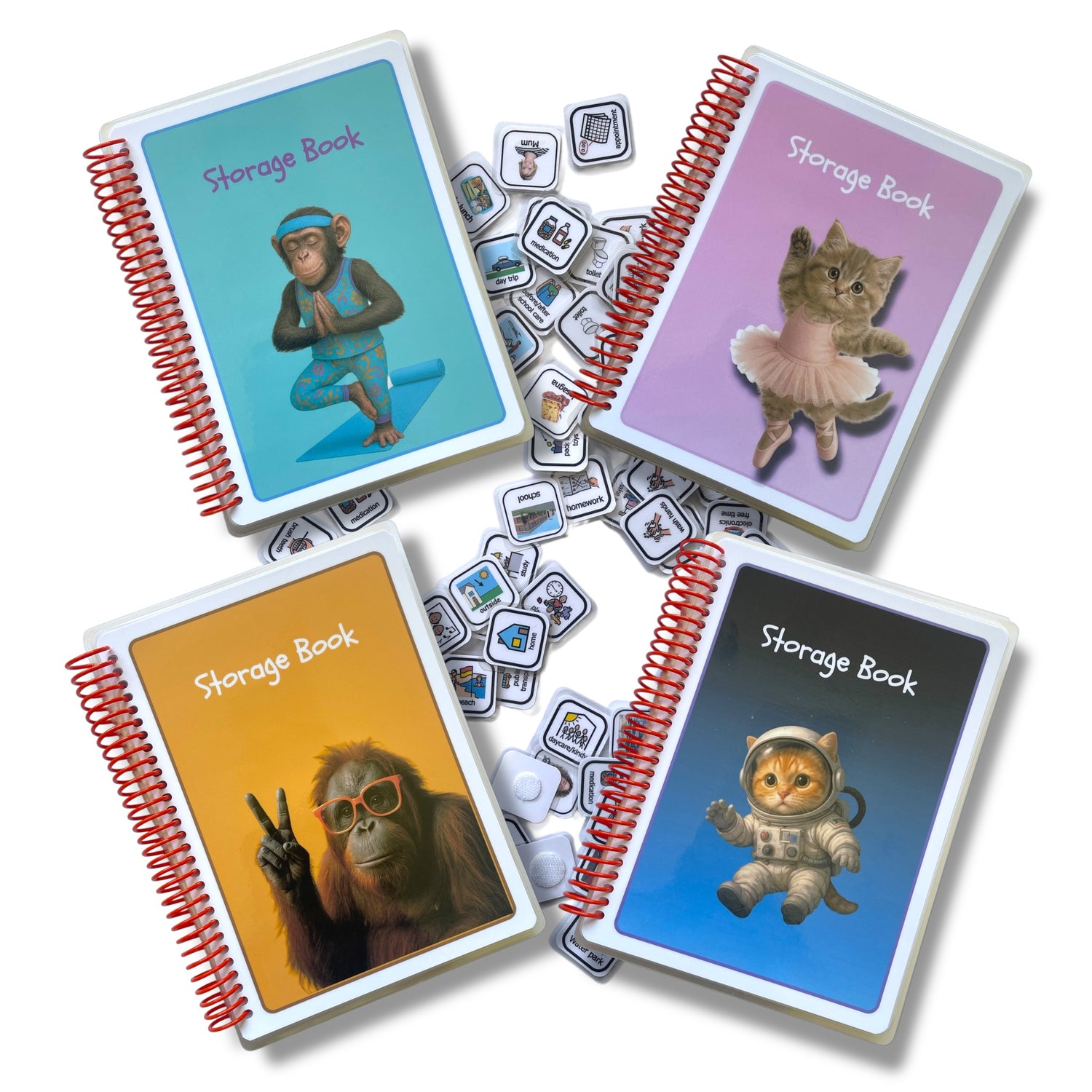 Klog Storage Visual schedule for autism Velcro storage book. Visual supports autism ...