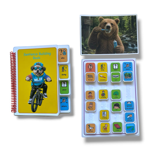 Colourful semantics sentence building book- autism visual supports- autism AAC