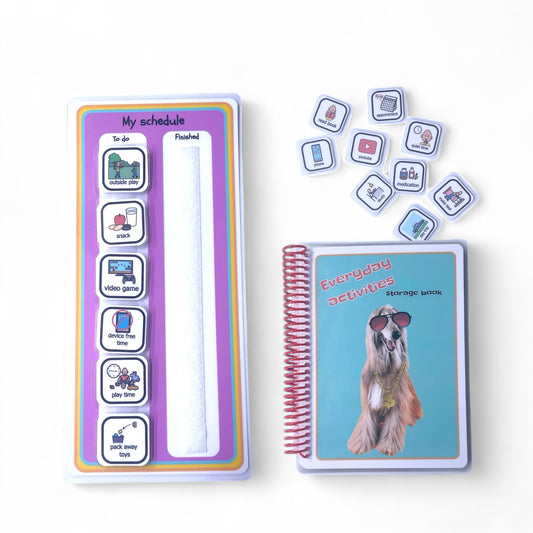Daily schedule visual schedule for autism including storage book and 60 activities, visual schedule for kids, autism visual aids, autism visual supports