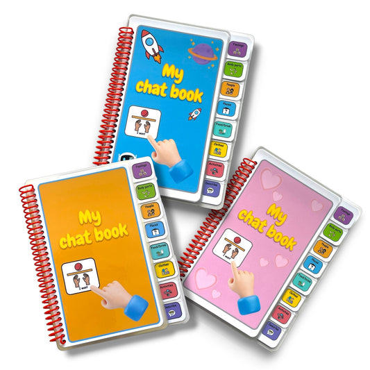 AAC communication book, visual support, autism, non verbal. Front cover options